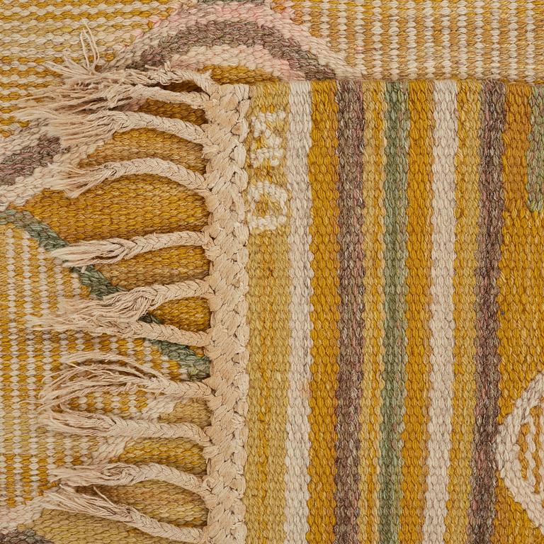 Barbro Nilsson, A CARPET, "Spättan gul", flat weave, ca 252 x 174 cm, signed AB MMF BN.