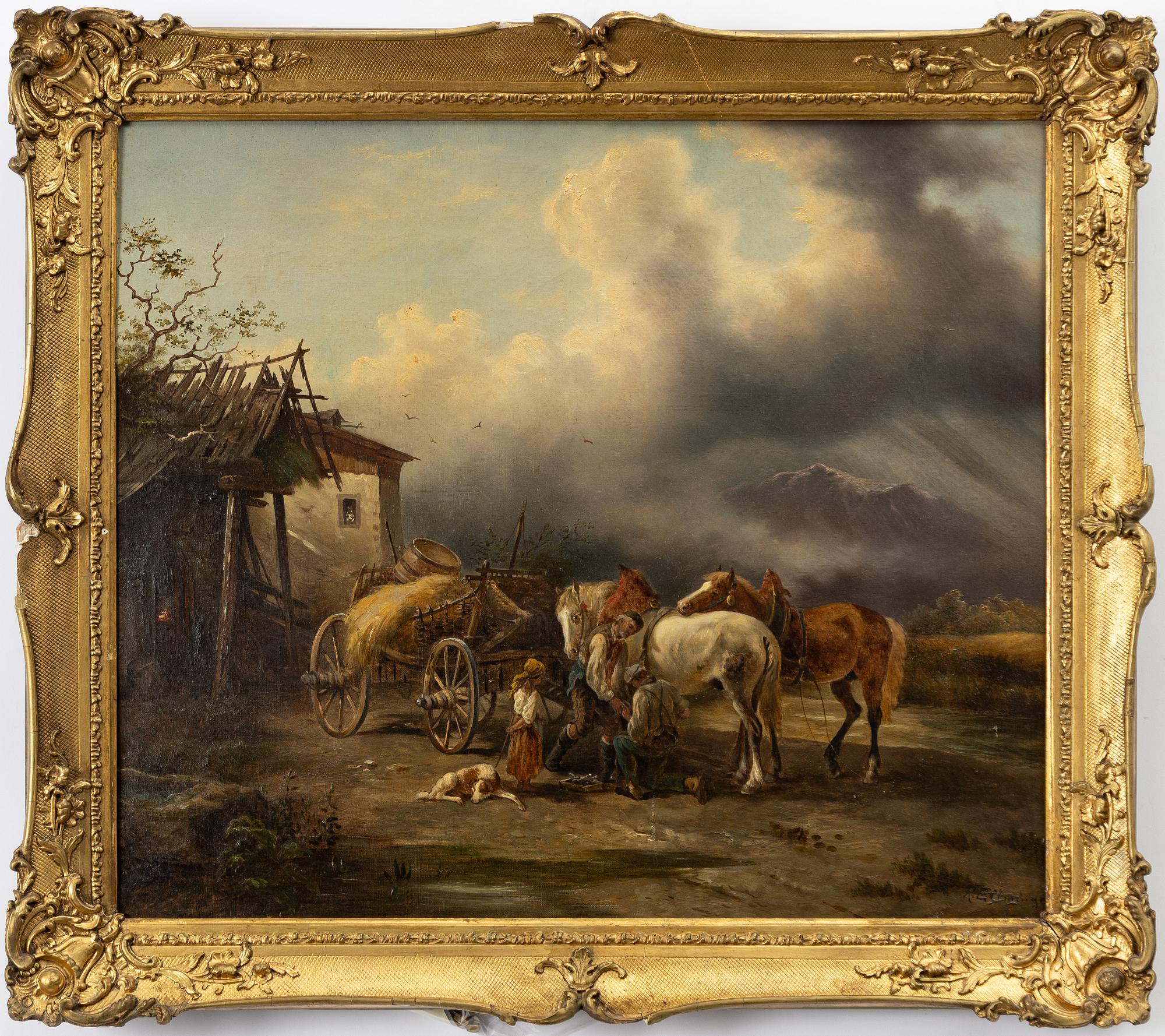 Okänd konstnär, 1800-tal, Hovslagaren.