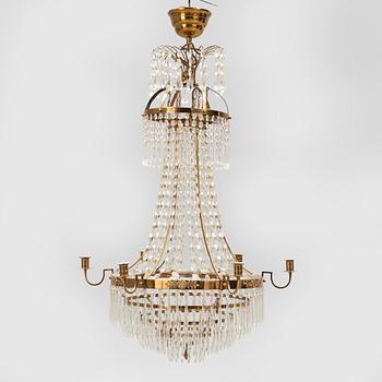 A Gustavian Style Chandelier, modern manufacture.