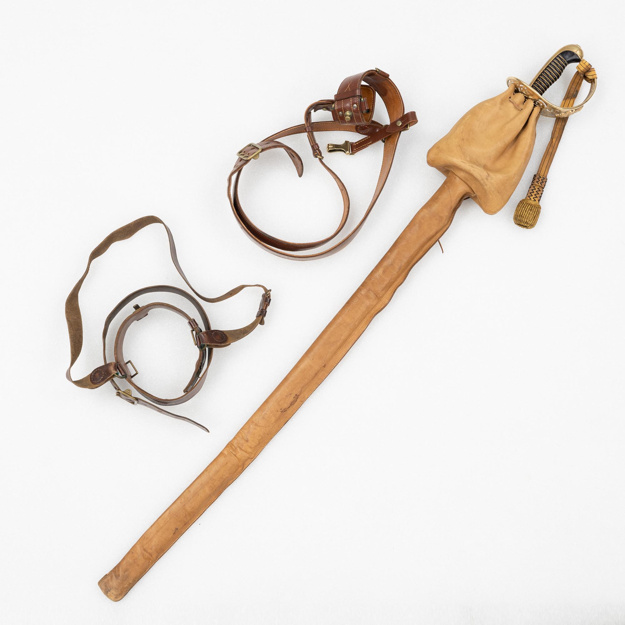 A Swedish cavalry officer's sword, 1893 pattern, with scabbard.