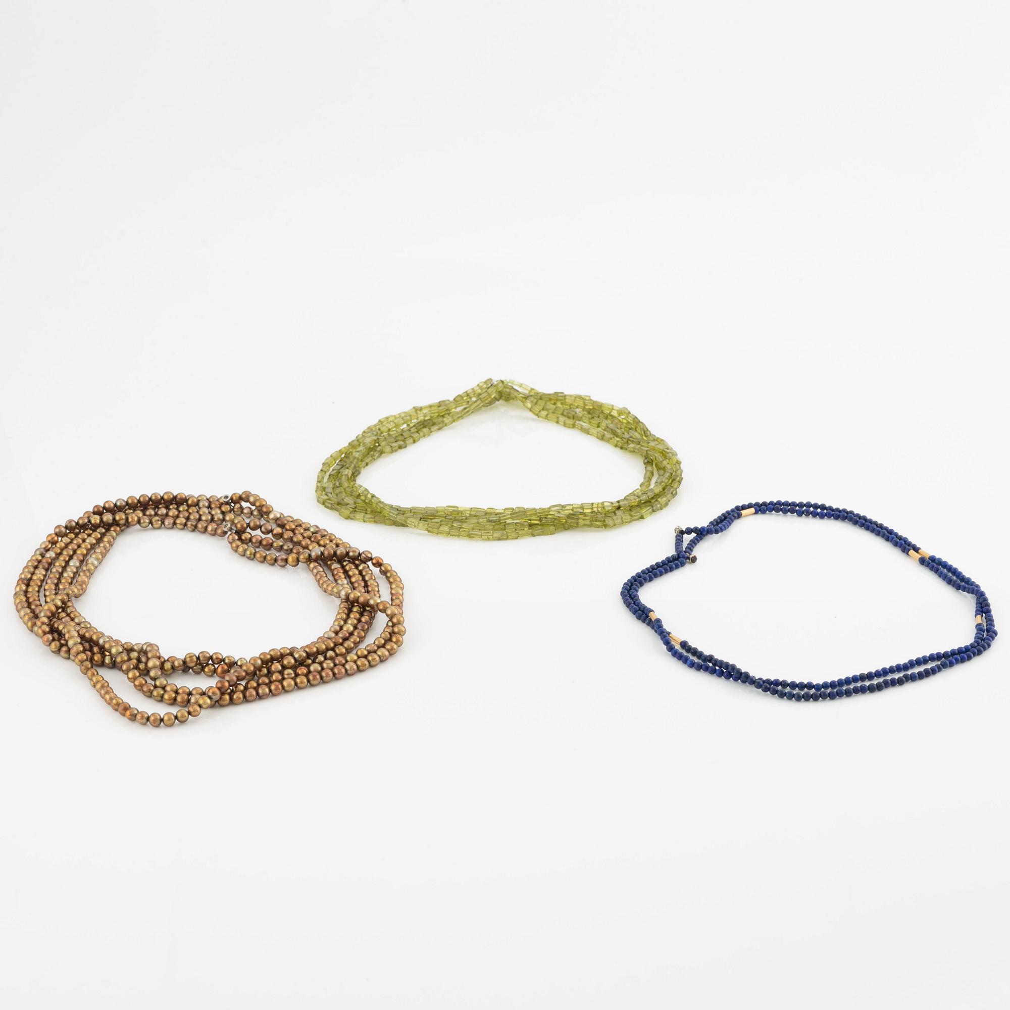 Three necklaces for Ole Lynggaard clasps.