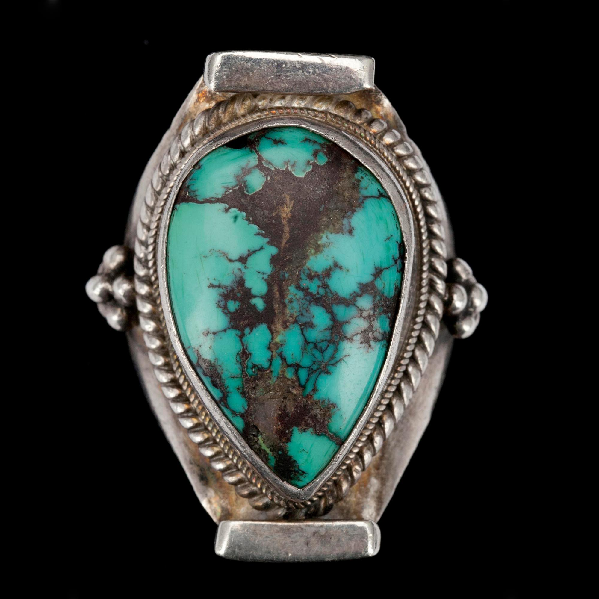 RING, silver och turkos, 1900-talets andra hälft.