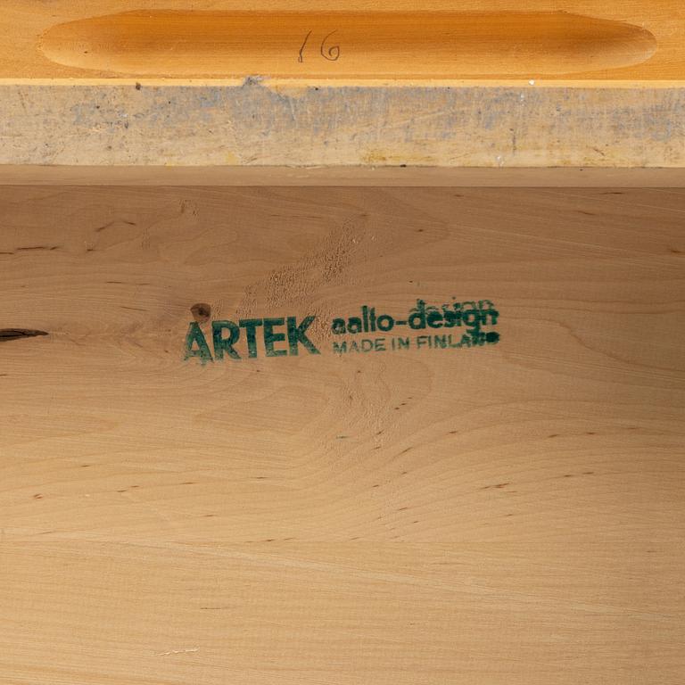 Alvar Aalto, a birch writing desk for Artek, Finland, second half of the 20th century.