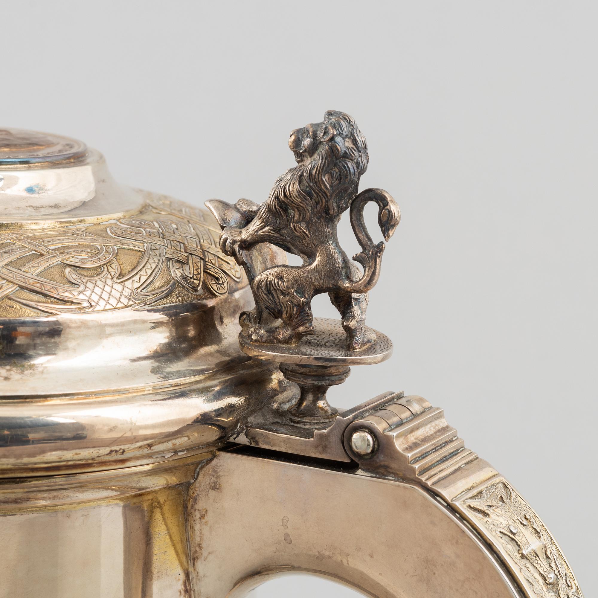 A Swedish silver tankard, mark of CG Hallberg, Stockholm 1887.