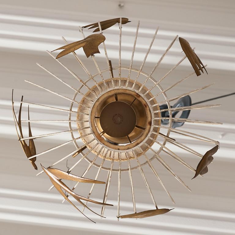 Hans Bergström, a ceiling lamp, model "3", ateljé Lyktan, Åhus, Sweden 1940-50s.