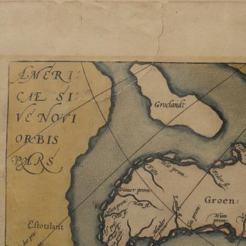 ABRAHAM ORTELIUS, map, copper engraving   “Septentrionalium Regionum Descrip.Antwerpen, 1570's.