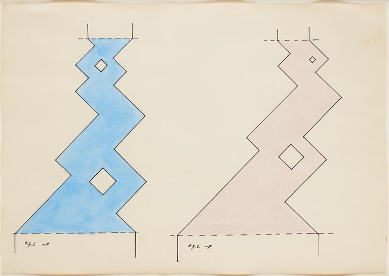 OTTO G CARLSUND, watercolor and indian ink, signed, executed in 1948.