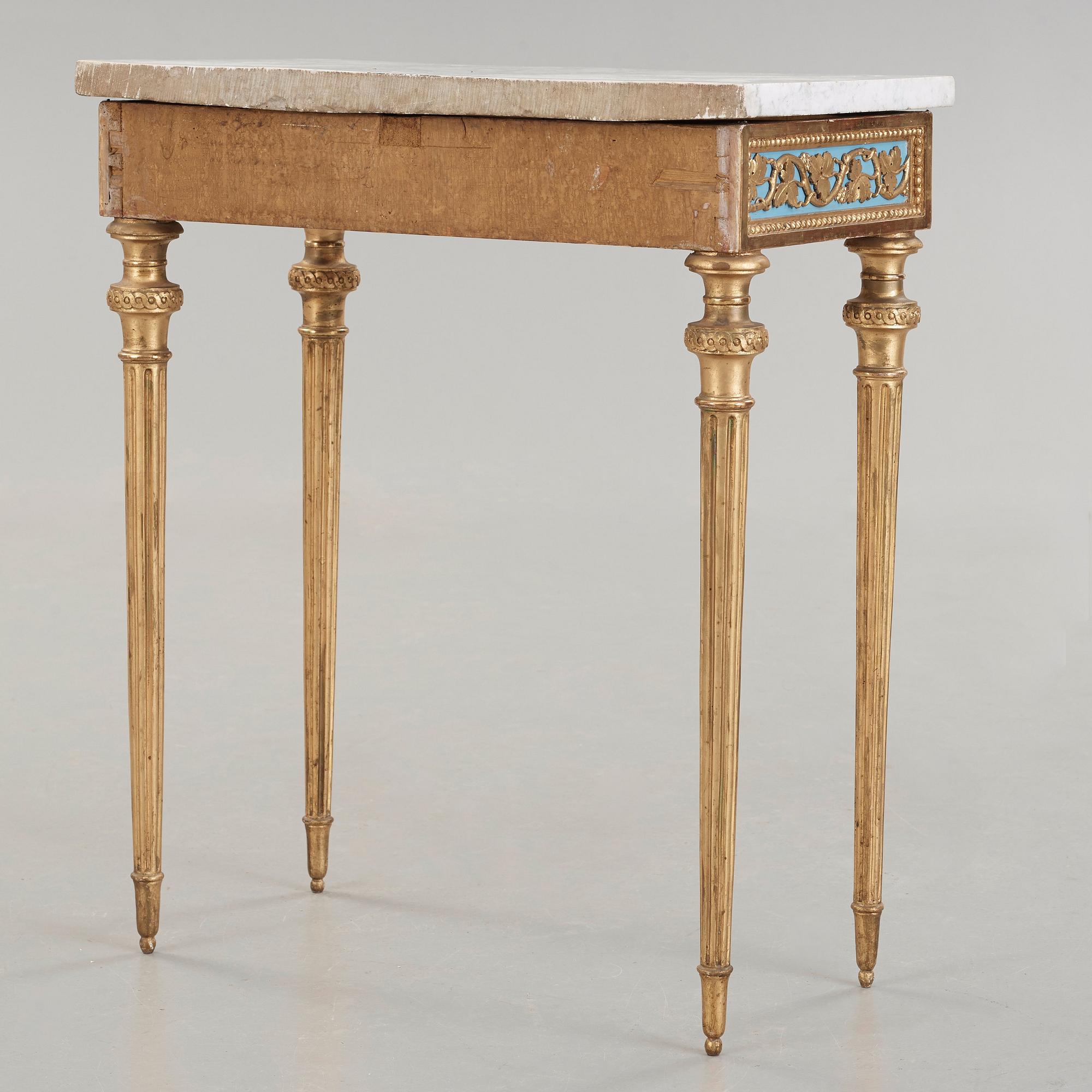 KONSOLBORD. Gustavianskt stockholmsarbete i Pehr Ljungs art, 1700-talets slut.