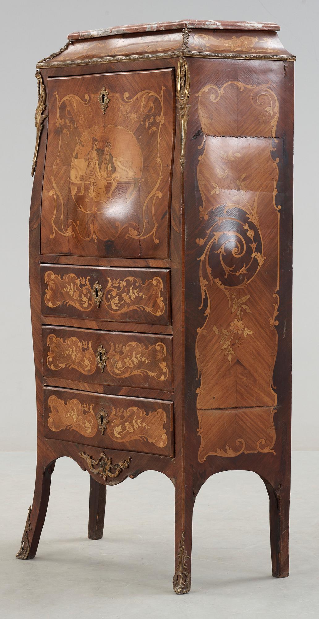SEKRETÄR, Louis XV-stil, 1900-tal.