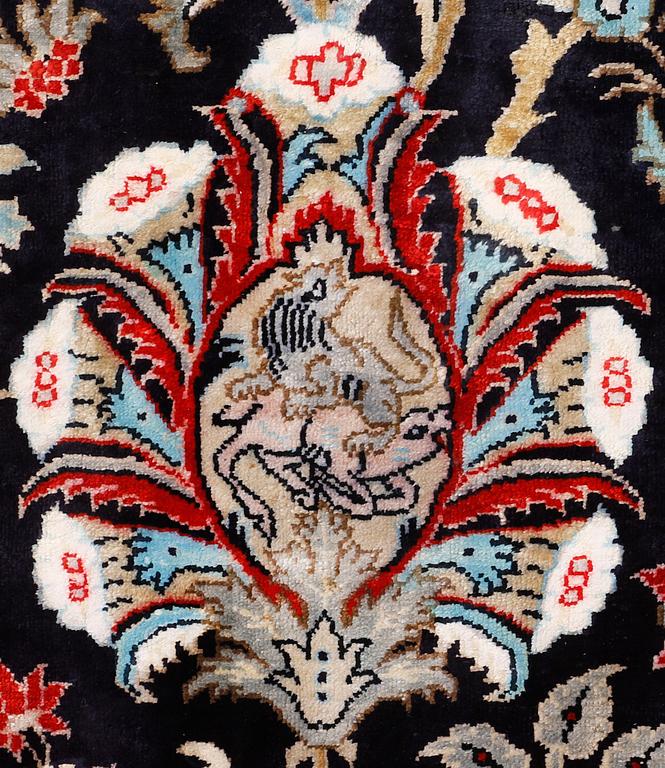 A carpet, Figural Silk Qum, ca 309 x 200 cm.