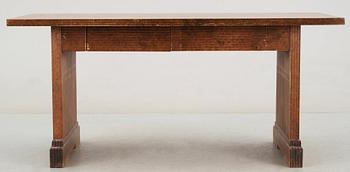 A stained birch desk/library table, possibly by Axel Einar Hjorth, Sweden 1930-40's.