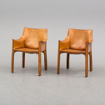 MARIO BELLINI, a pair of "413 CAB" chairs for Cassina.