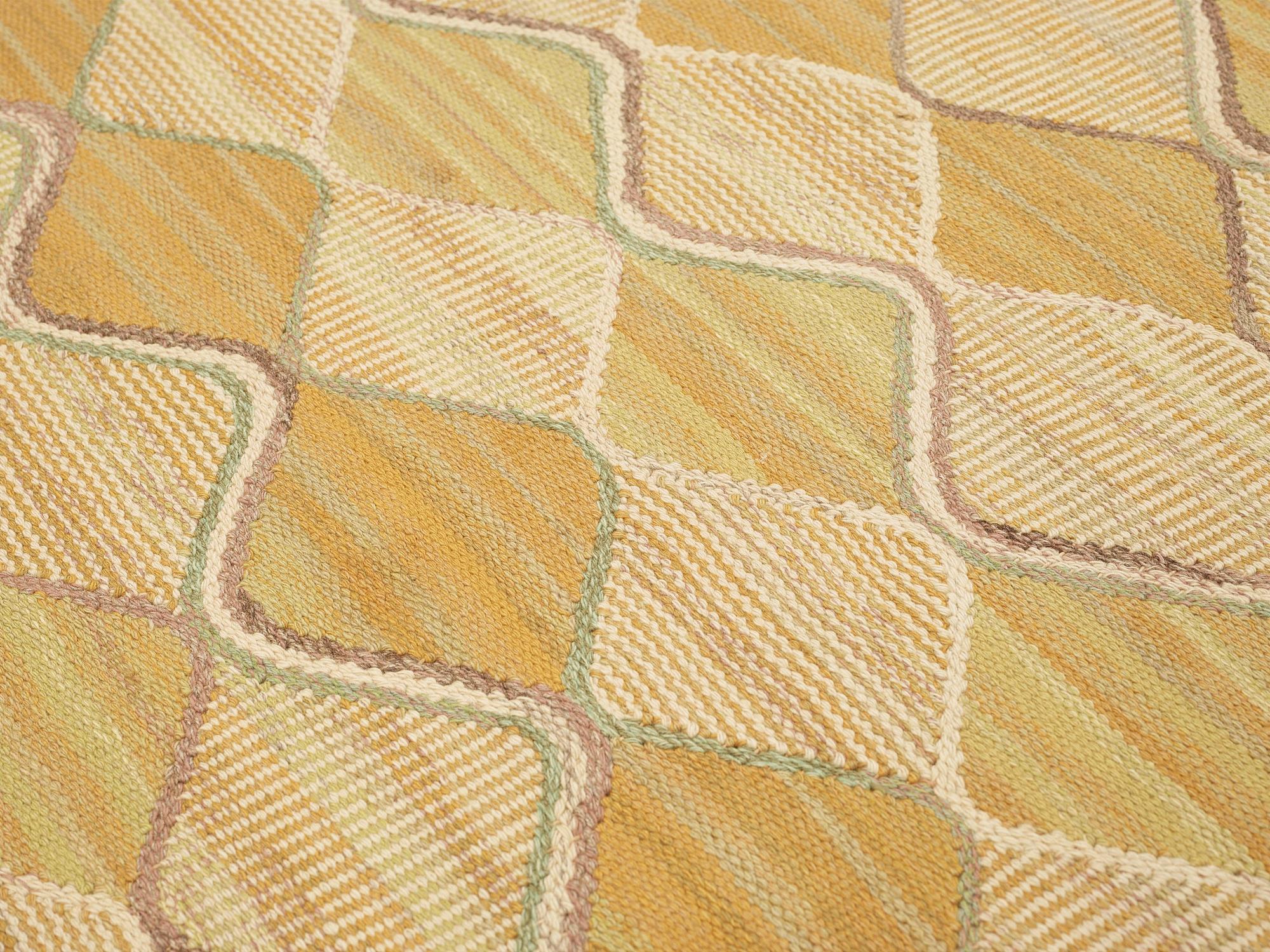 Barbro Nilsson, CARPET. "Spättan gul". Flat weave. 353,5 x 253 cm. Signed AB MMF BN.