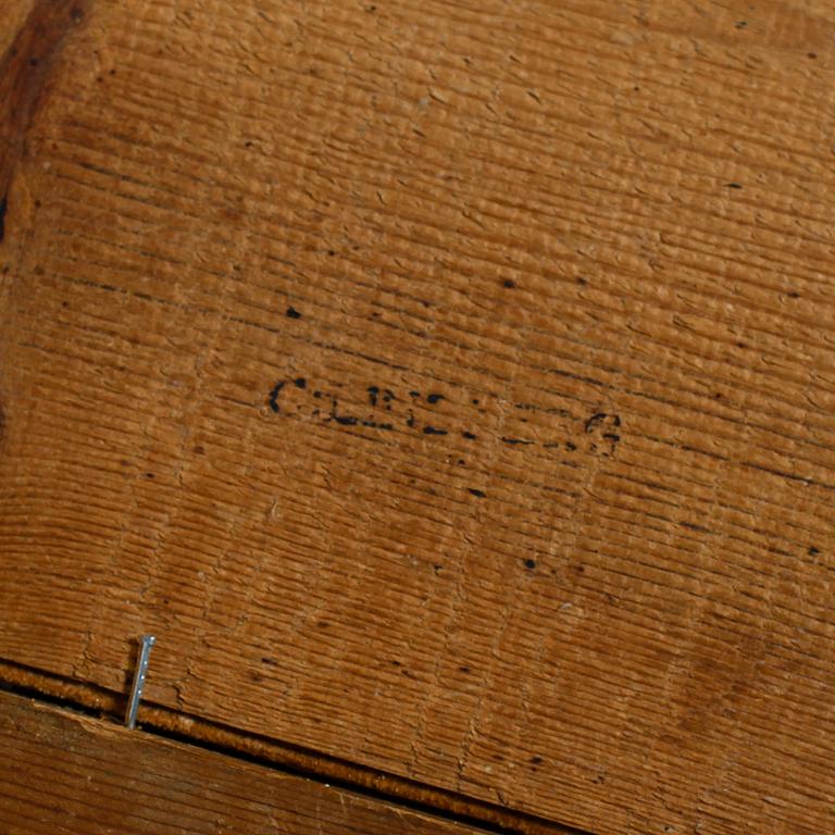 SPEGEL, gustaviansk, bakstycke med signaturstämpel C Lekberg. omkring år 1800.