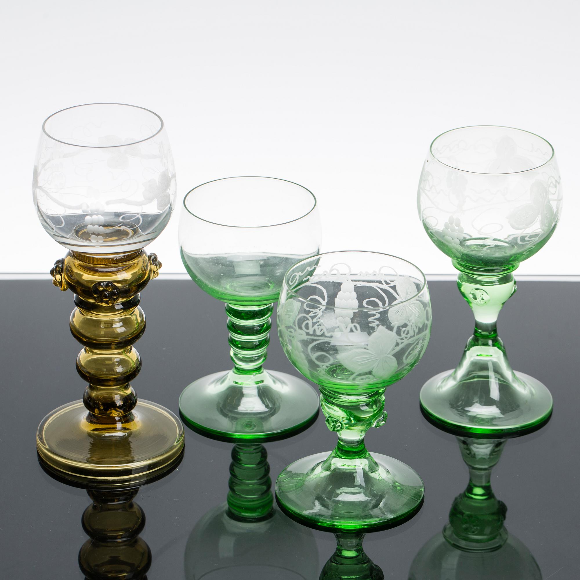 REMMARE, ca 21 st olika modeller, glas, 1900-tal.