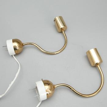 VÄGGLAMPOR, ett par, mässing, modell 2334, Josef Frank, Firma Svenskt Tenn.