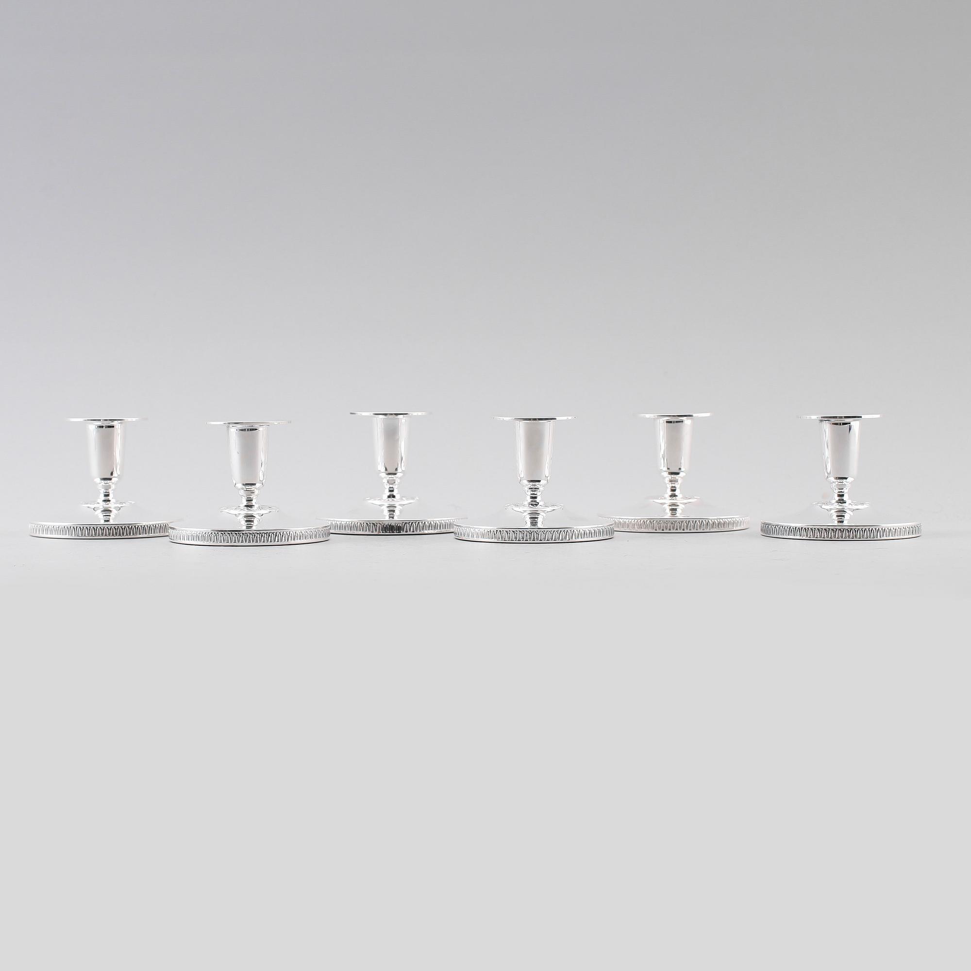LJUSSTAKAR, 6 st, silver, Ceson, 1968, 1976 och 1977.