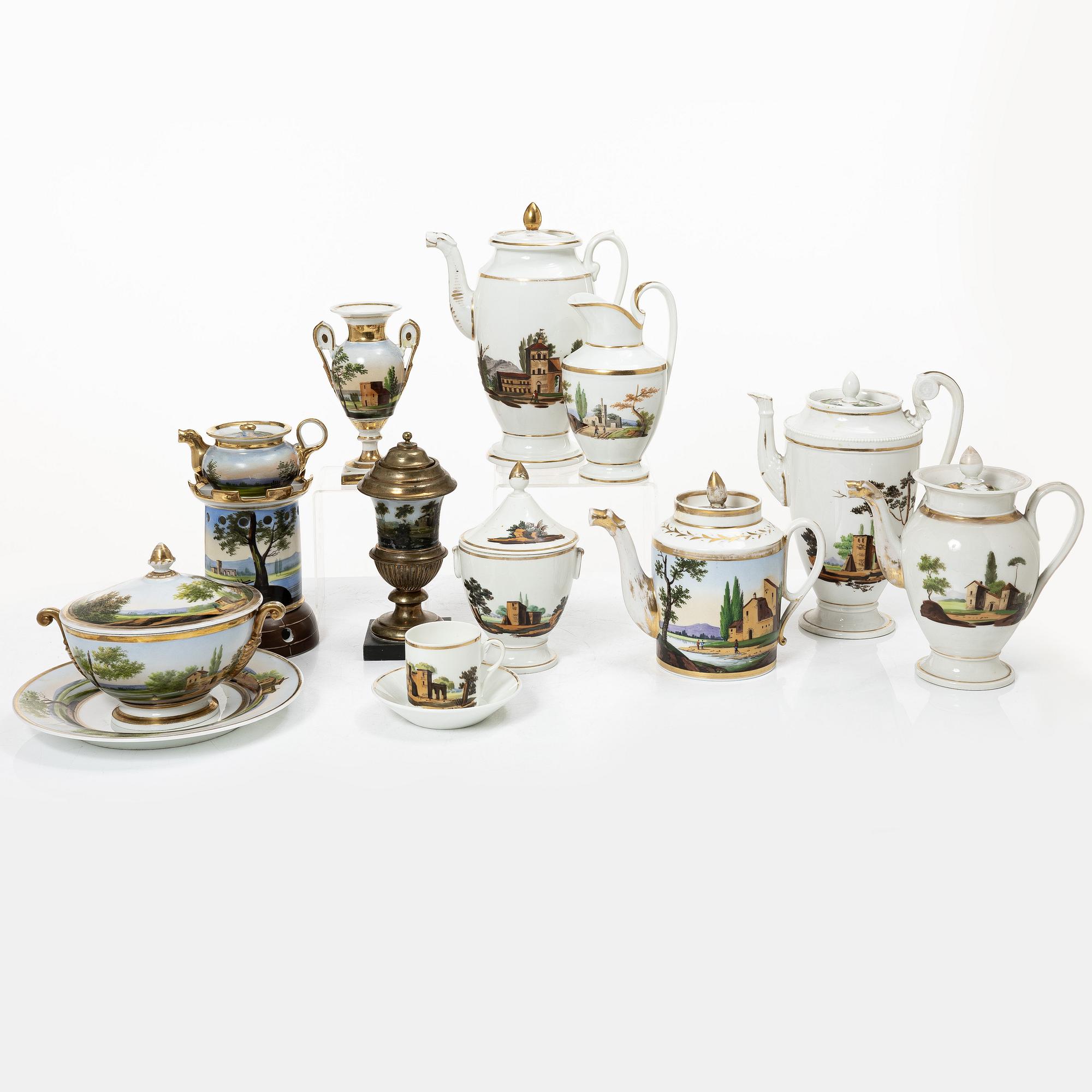 Service, 23 pieces, porcelain, Empire, first half of the 19th century.