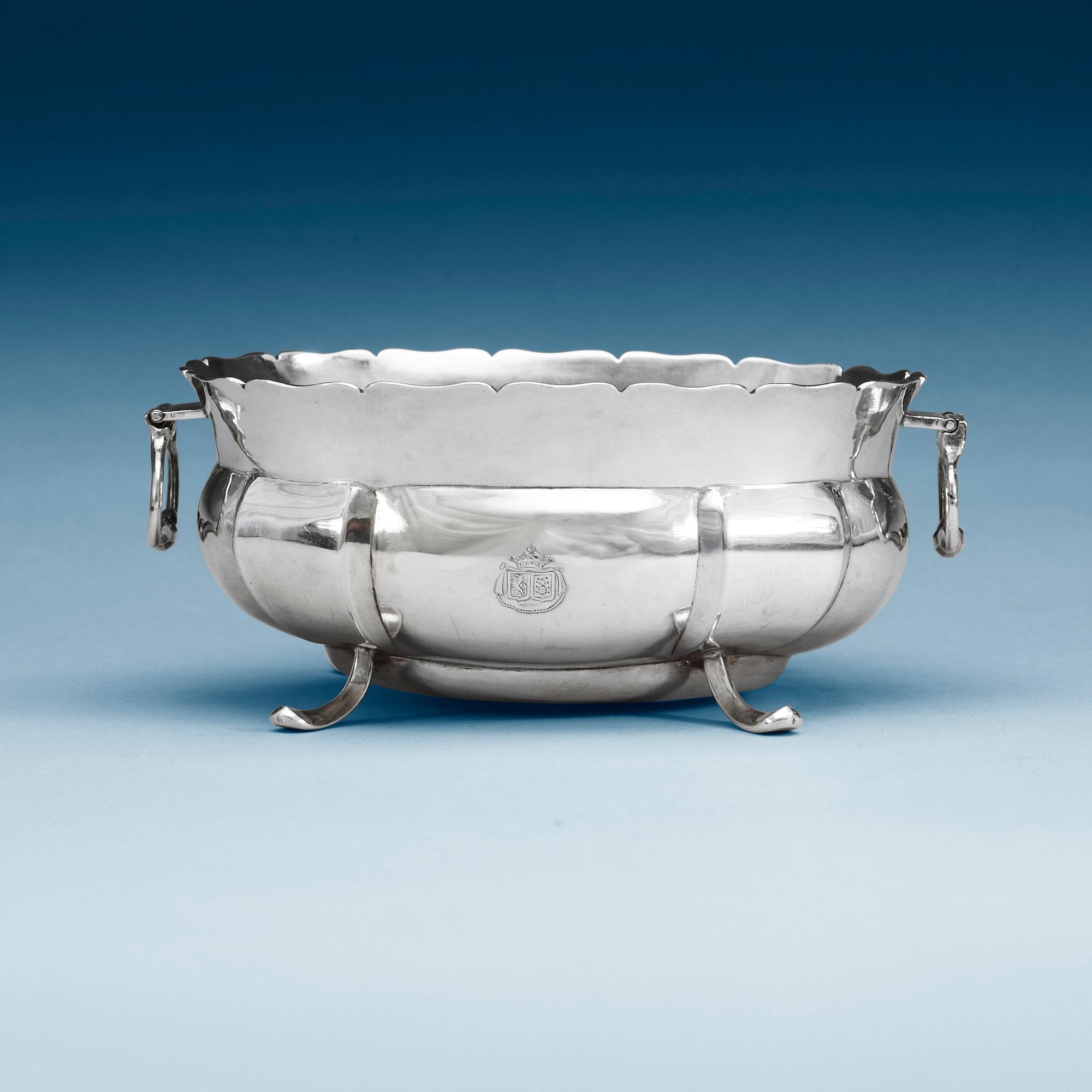 A Norwegian 18th century parcel-gilt bowl, marks of Jacob Jensen Smidt (Strømsø 1741-1787).