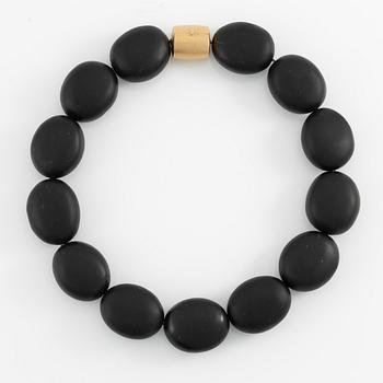 Ole Lynggaard lock 18K gold with onyx necklace.