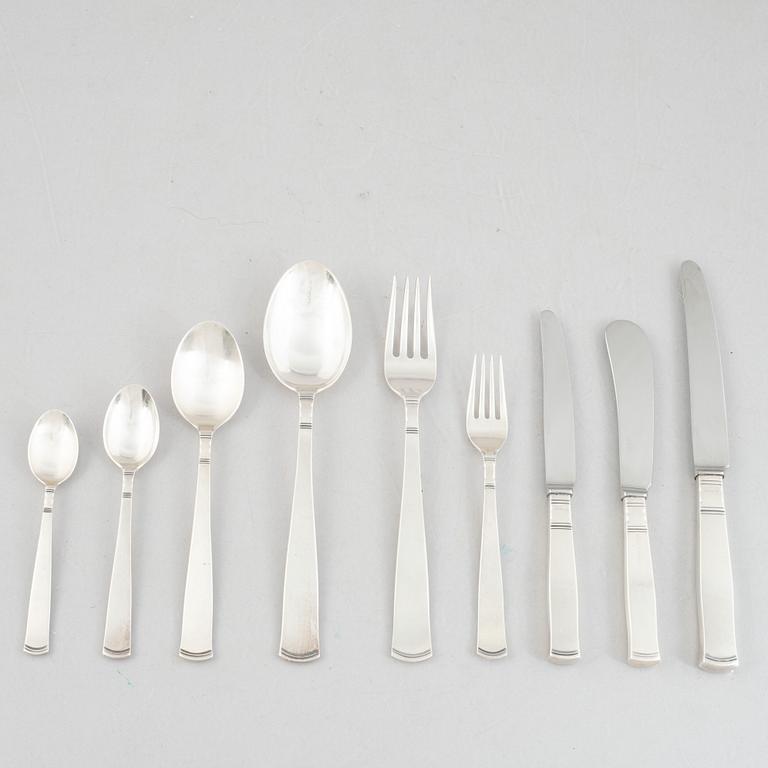Jacob Ängman, a 100-piece silver flatware set, "Rosenholm", GAB, 1965-1990.