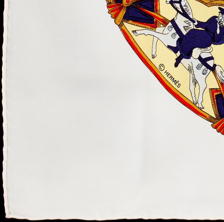 SCARF, siden, "Tournez Manege", design Annie Faivre, Hermès, Paris, 1900-talets andra hälft.