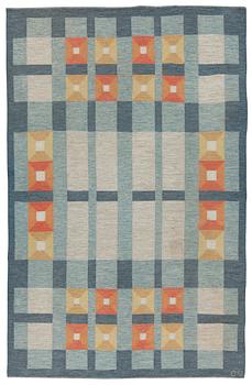 535. A CARPET. Flat weave. 308,5 x 199 cm. Signed C V.