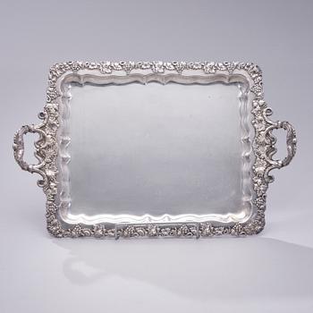 BRICKA, försilvrad koppar, Warszawa Norblin & Co, Polen sekelskiftet 1800/1900.