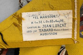 Jean Lurçat, A tapestry, "En Mansour", tapestry weave, ca 128 x 81 cm, signed Lurçat.