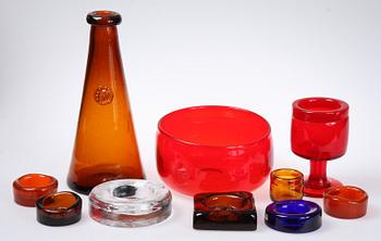 PARTI GLAS, 10 delar, Erik Höglund, Boda Glasbruk.