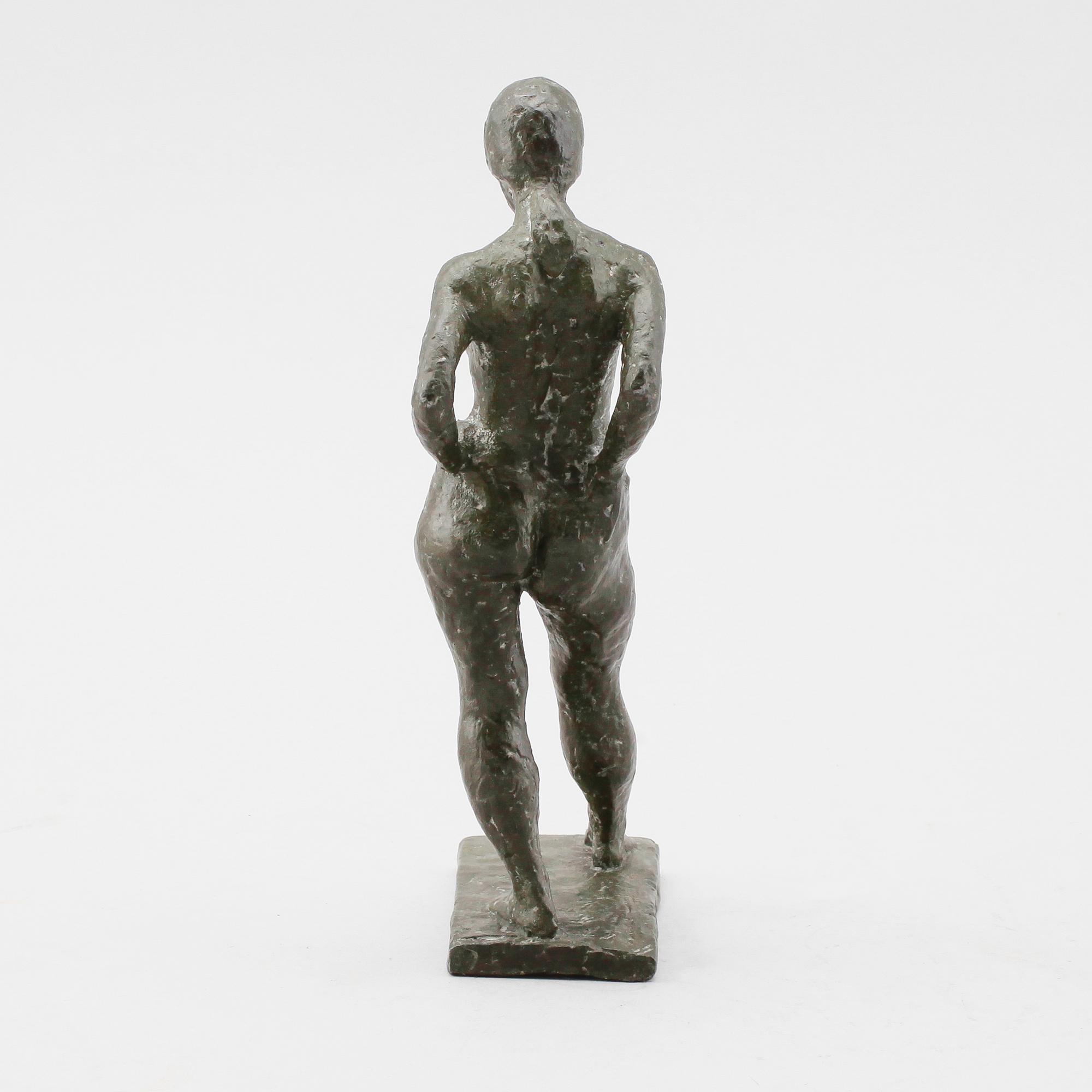 SKULPTUR, patinerad bly, Fred Åberg, signerad och numrerad 18/28.