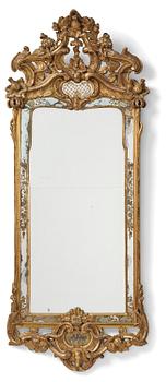 80. A rococo giltwood mirror, Stockholm, later part 18th century.