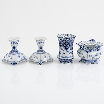 Six pieces of  a "Musselmalet" service, Royal Copenhagen, Denmark.