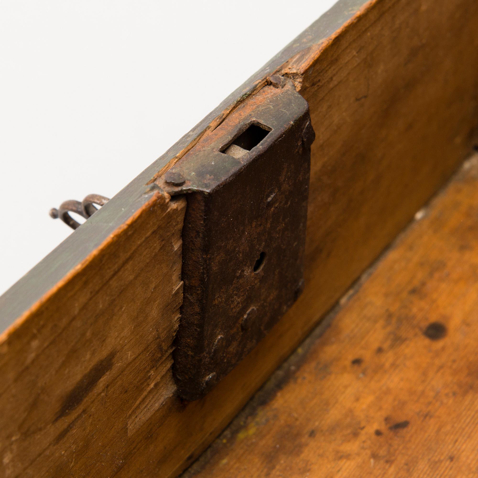 A small 18th Century wooden chest.
