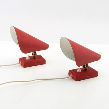 Wall lamps, 1 pair EWÅ. Mid-20th century.