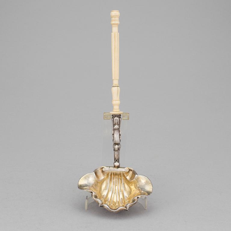 A silver soup ladle possible France second half of the 19th century.