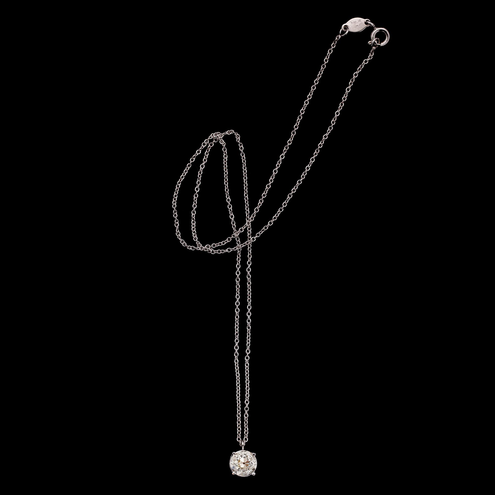 HÄNGE, 18 k vitguld, solitär briljantslipad diamant 1.33 ct.