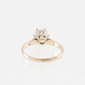 Solitaire ring 14K white gold with a diamond approx. 1.23 ct.