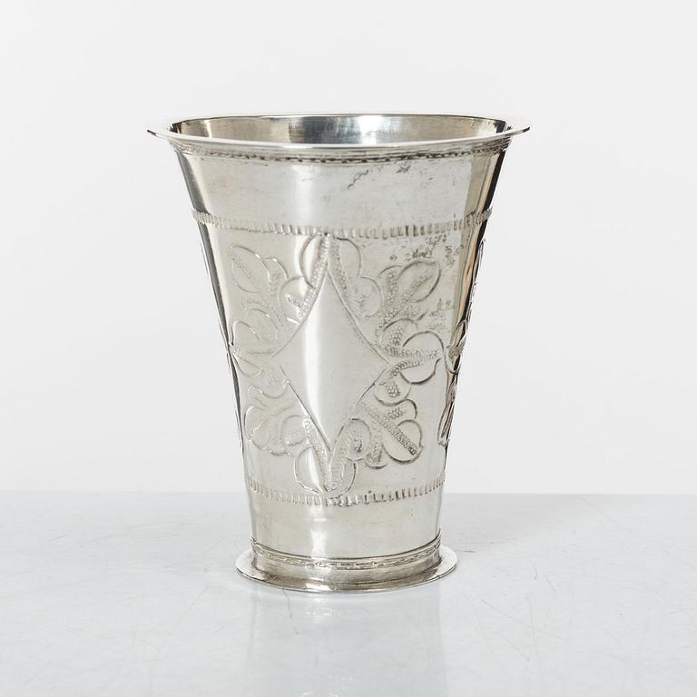 A Swedish silver beaker, mark of Petter Röding, Varberg 1752.