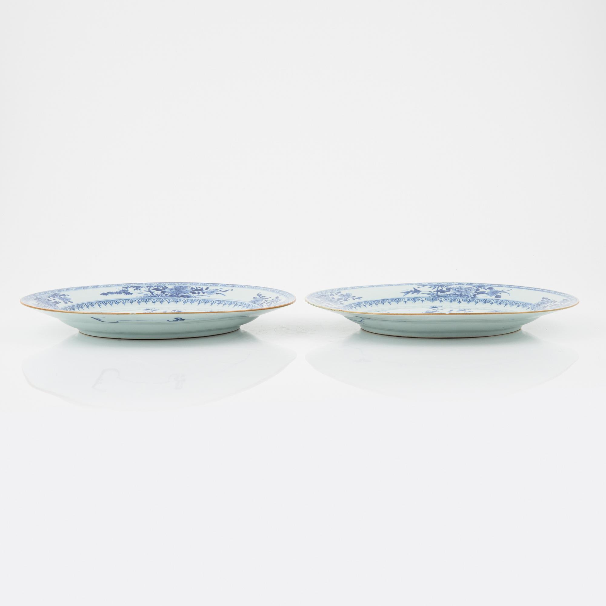 Fat, 2 st, kompaniporslin, Kina, Qing dynastin, Qianlong (1736-95).