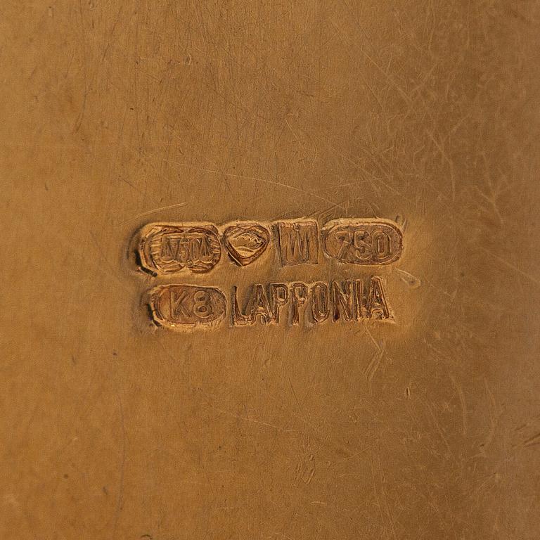 Björn Weckström, necklace, "Nerthus", faceted aquamarine, 18K gold.