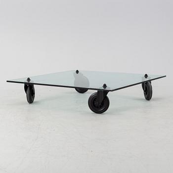 Gae Aulenti, a 'Tavolo con Ruote' coffee table, Fontana Arte, Italy, 1980s.