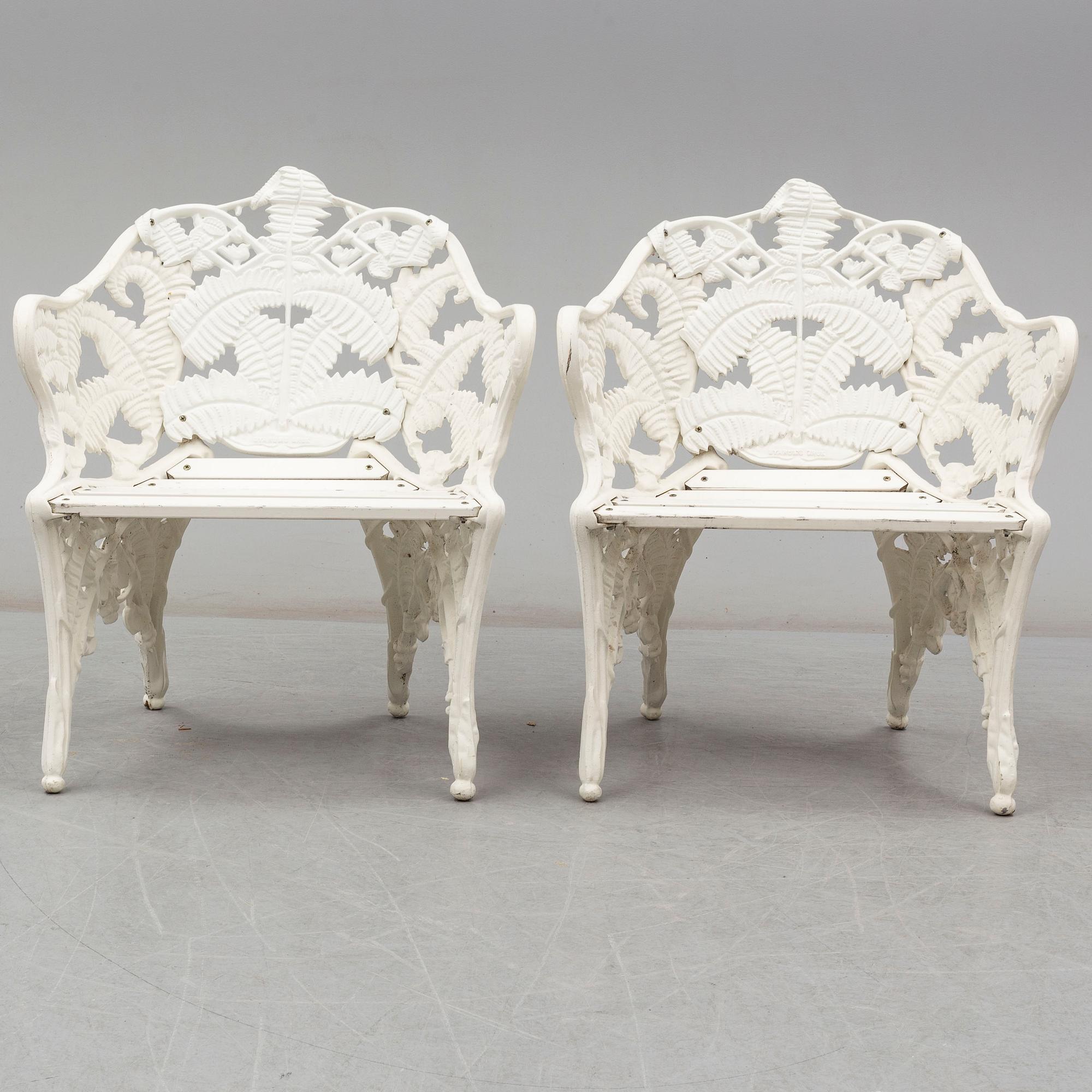 A pair of garden armchairs by Byarums Bruk, second half of the 20th century.