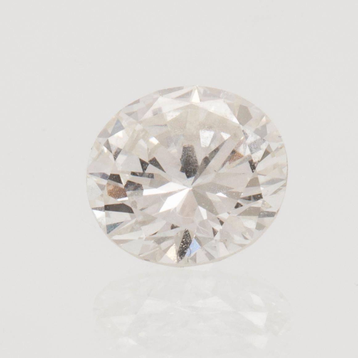 Diamant samt ring 18K vitguld med syntetisk sten G Kaplan Stockholm 1965.