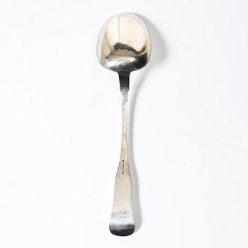 A Danish silver serving spoon, mark of Niels Christopher Clausen, Odense, around the mid-19th century.