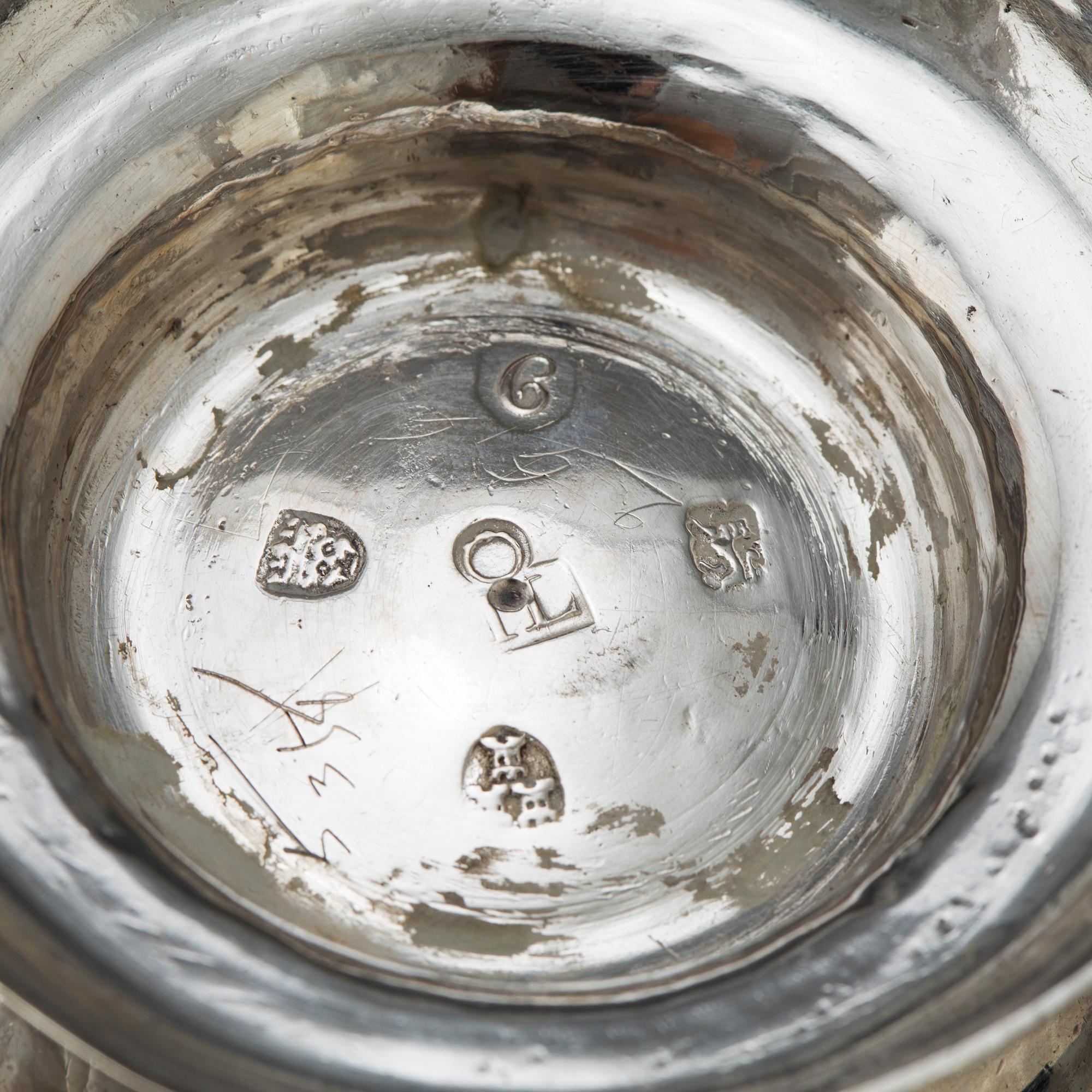 A silver jug by John Langlands, Newcastle, England, 1769.