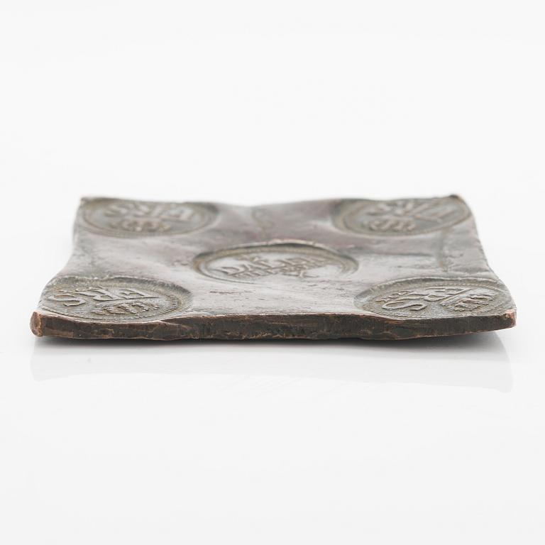 Plåtmynt, 1/2 daler silvermynt, koppar, Fredrik I, 1723.