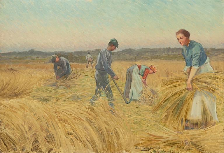 Emil Lindgren, Harvest Scene from Grisslehamn.