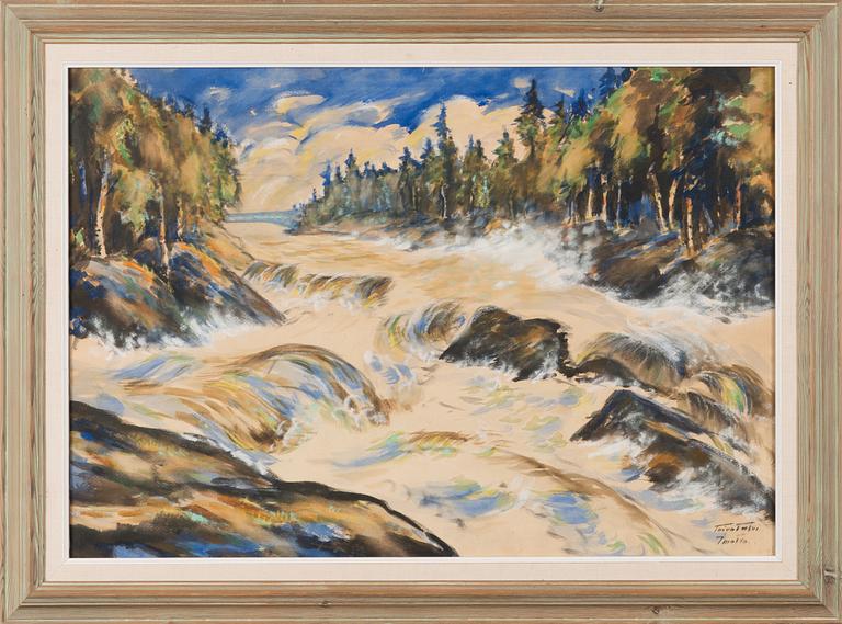 Toivo Talvi, sekatekniikka paperille, signeerattu.