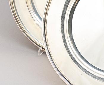 UPPLÄGGNINGSFAT, 3 st, silver, Danmark, 1900-tal. Vikt 1840 g.